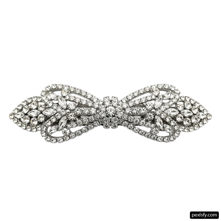 Silver brooch with a large bow on it png transparent background