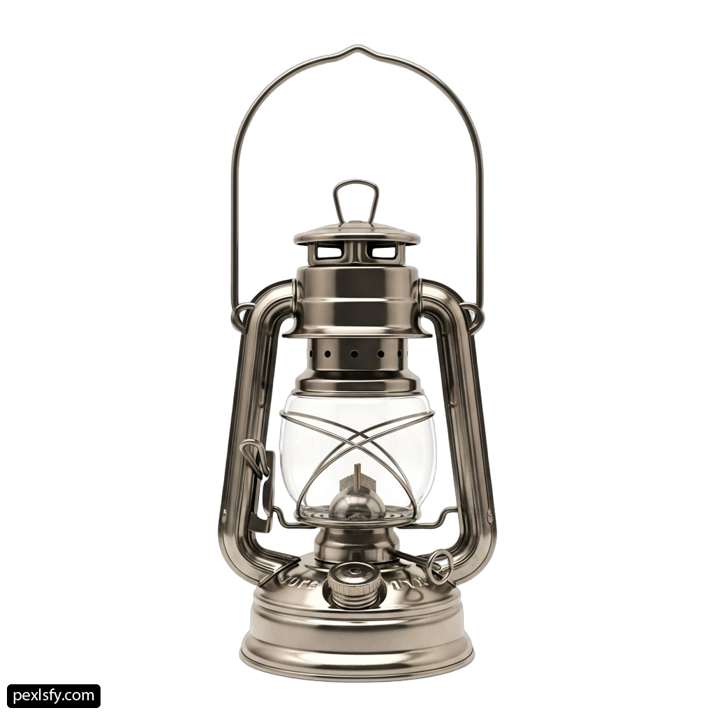 Silver lantern on a white background png transparent background