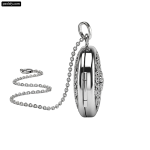 Silver locke with a chain attached to it png transparent background
