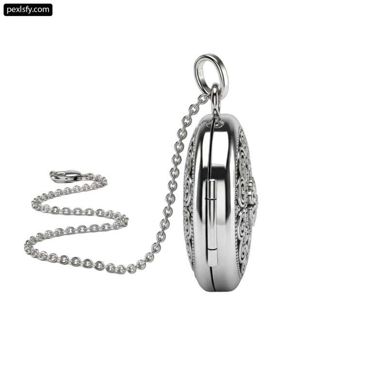 Silver locke with a chain attached to it png transparent background