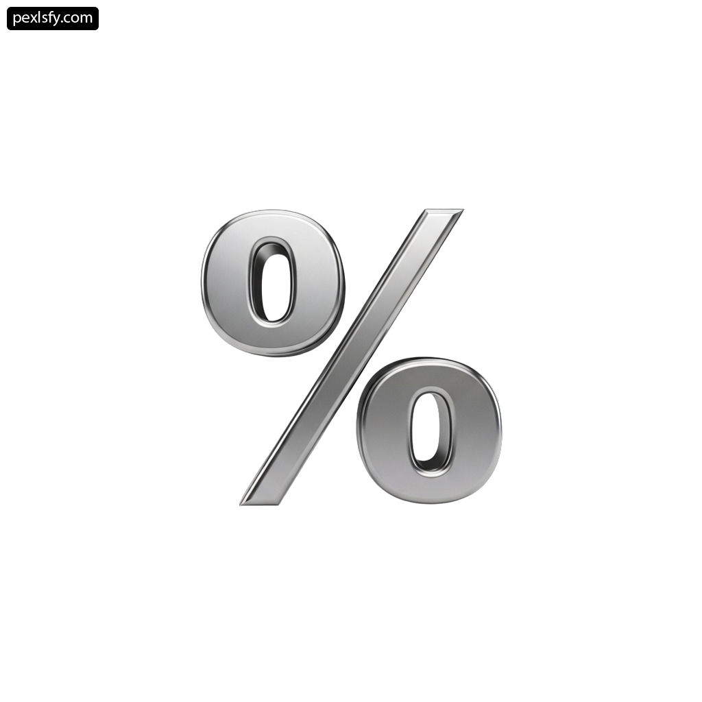 Silver percent sign on a white background png transparent background