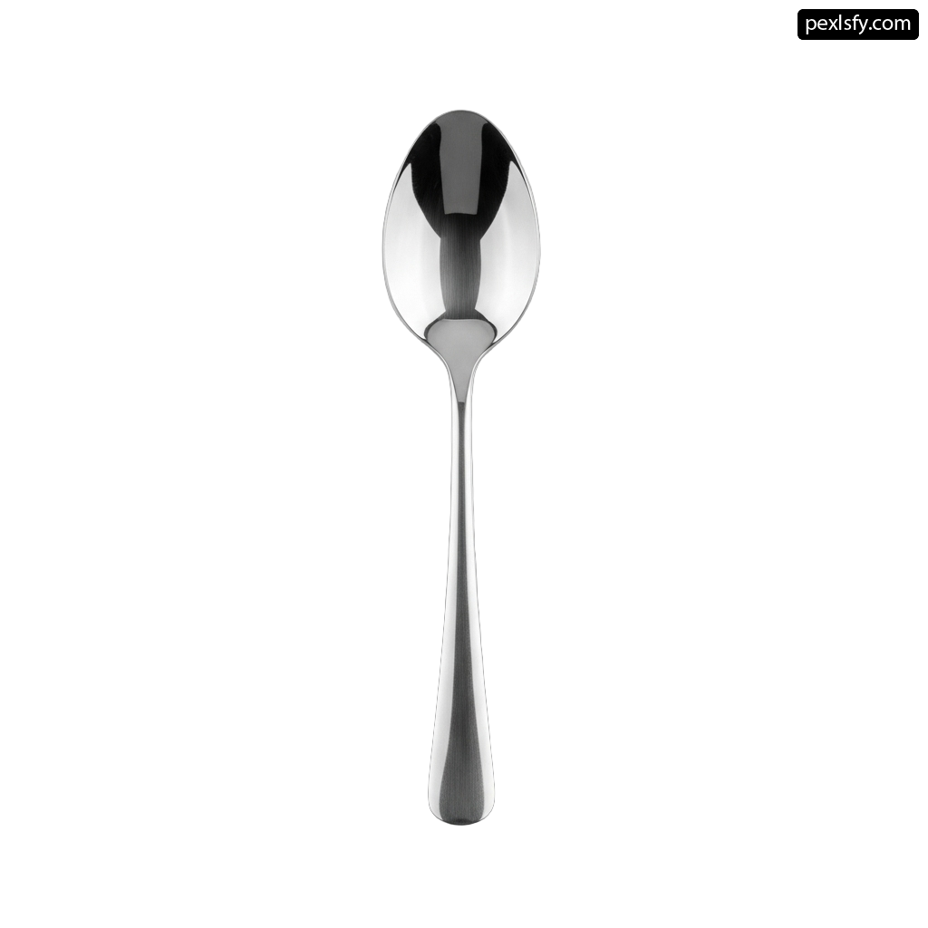 Silver spoon on a white background png transparent background