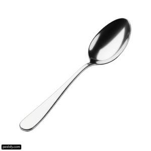 Silver spoon on a white background png transparent background