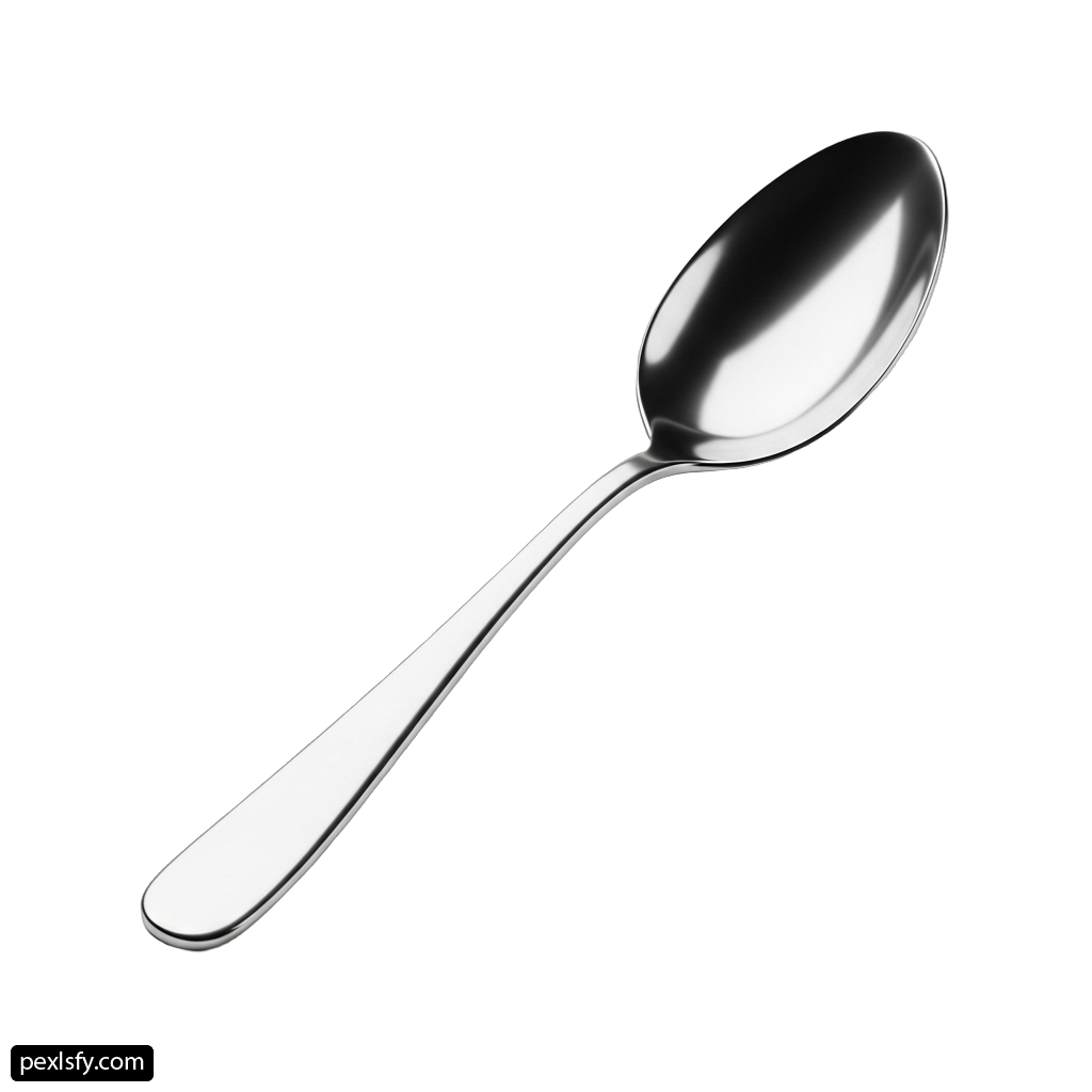 Silver spoon on a white background png transparent background