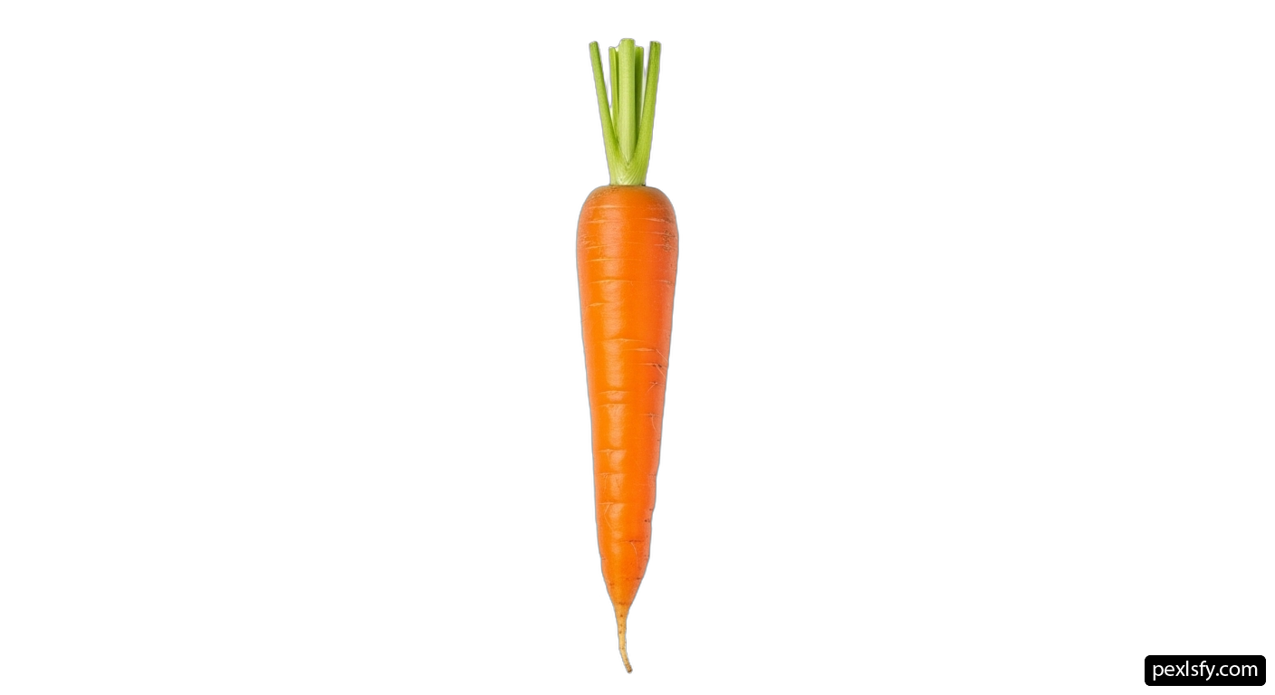 Single carrot on a white background png transparent background