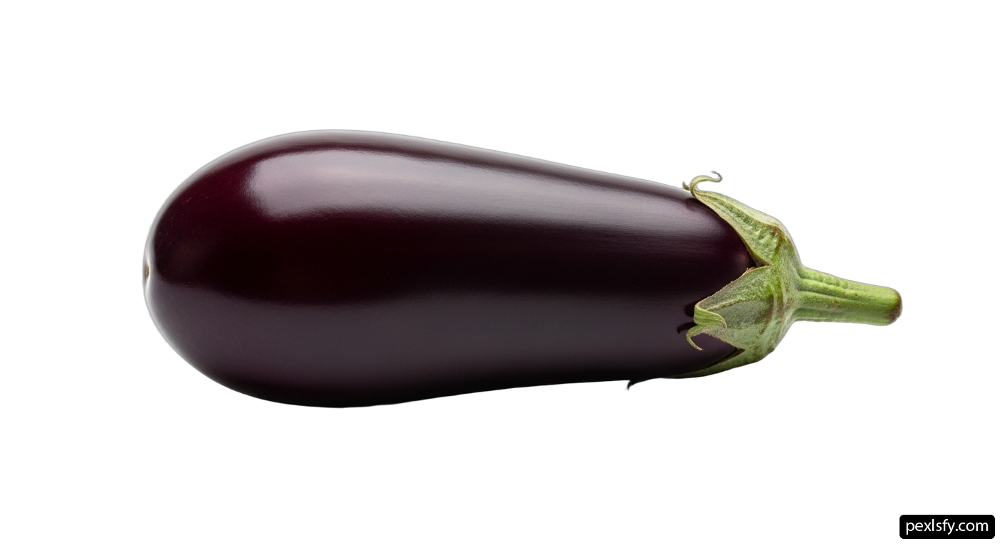 Single eggplant on a white background png transparent background