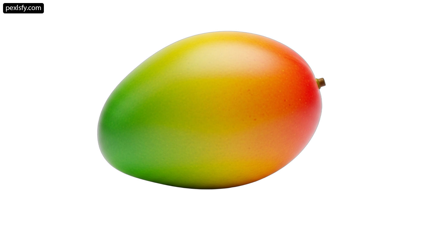 Single mango on a white background png transparent background