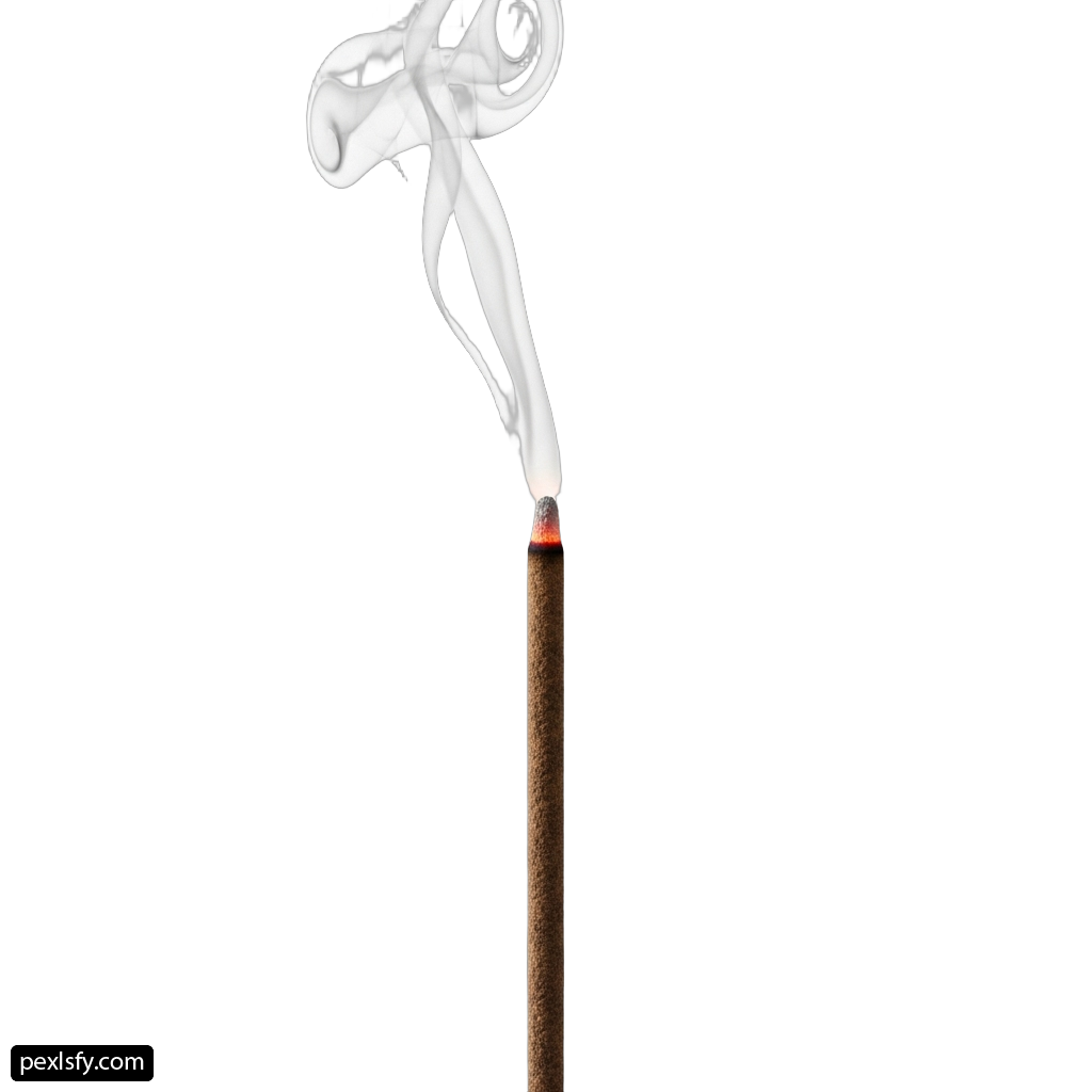 Single matchstick with smoke coming out of it png transparent background