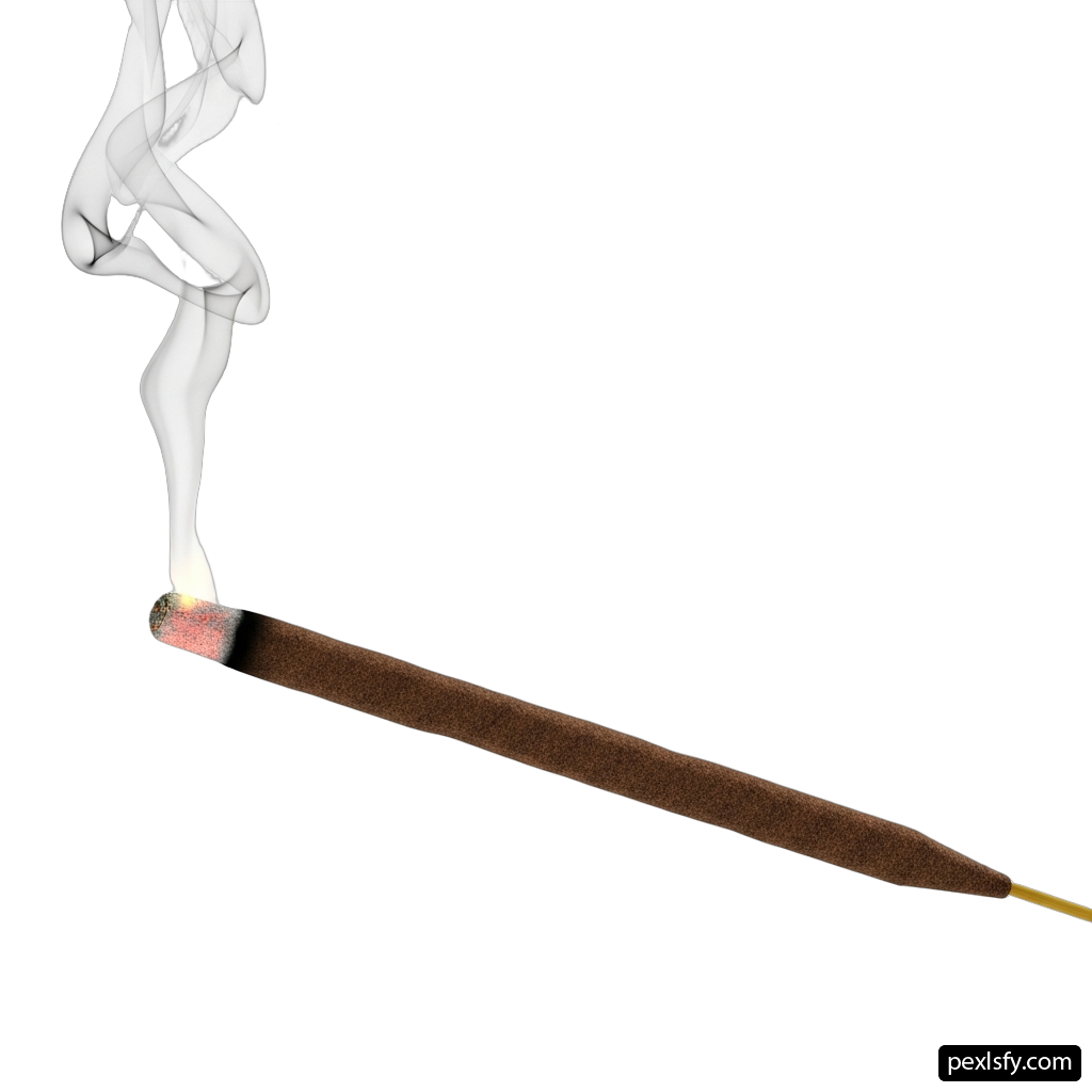 Single matchstick with smoke coming out of it png transparent background