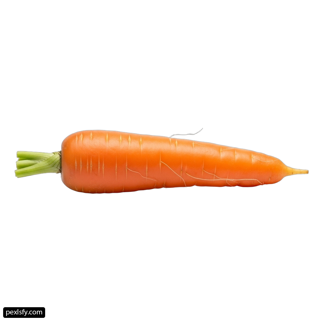 Single orange carrot on a white background png transparent background