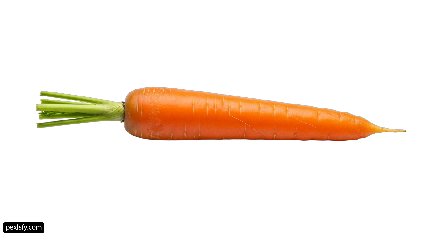 Single orange carrot on a white background png transparent background