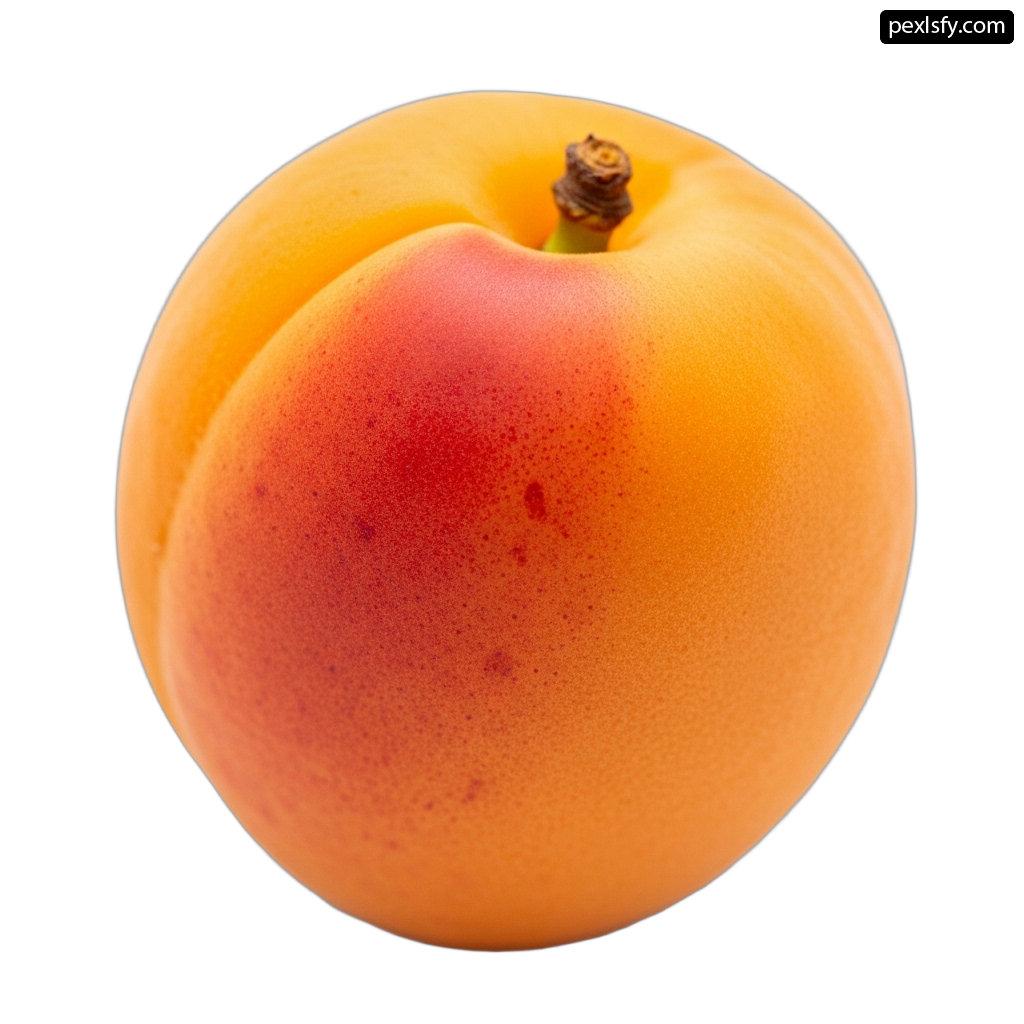 Single peach on a white background png transparent background