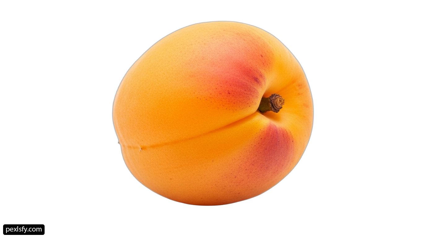 Single peach on a white background png transparent background