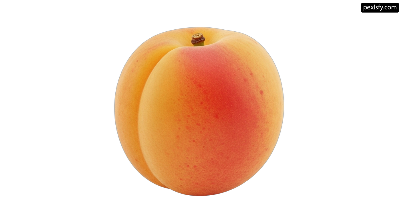 Single peach on a white background png transparent background