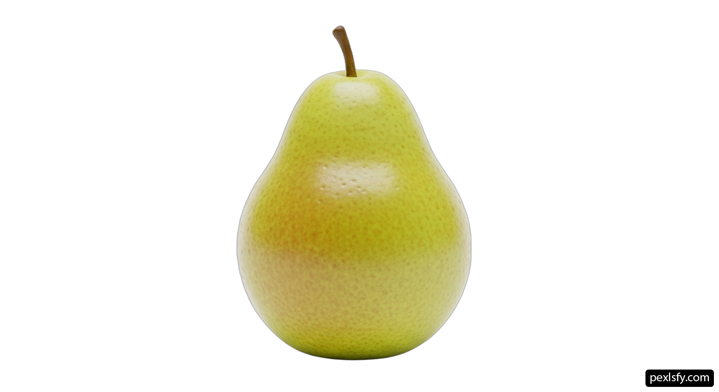 Single pear on a white background png transparent background