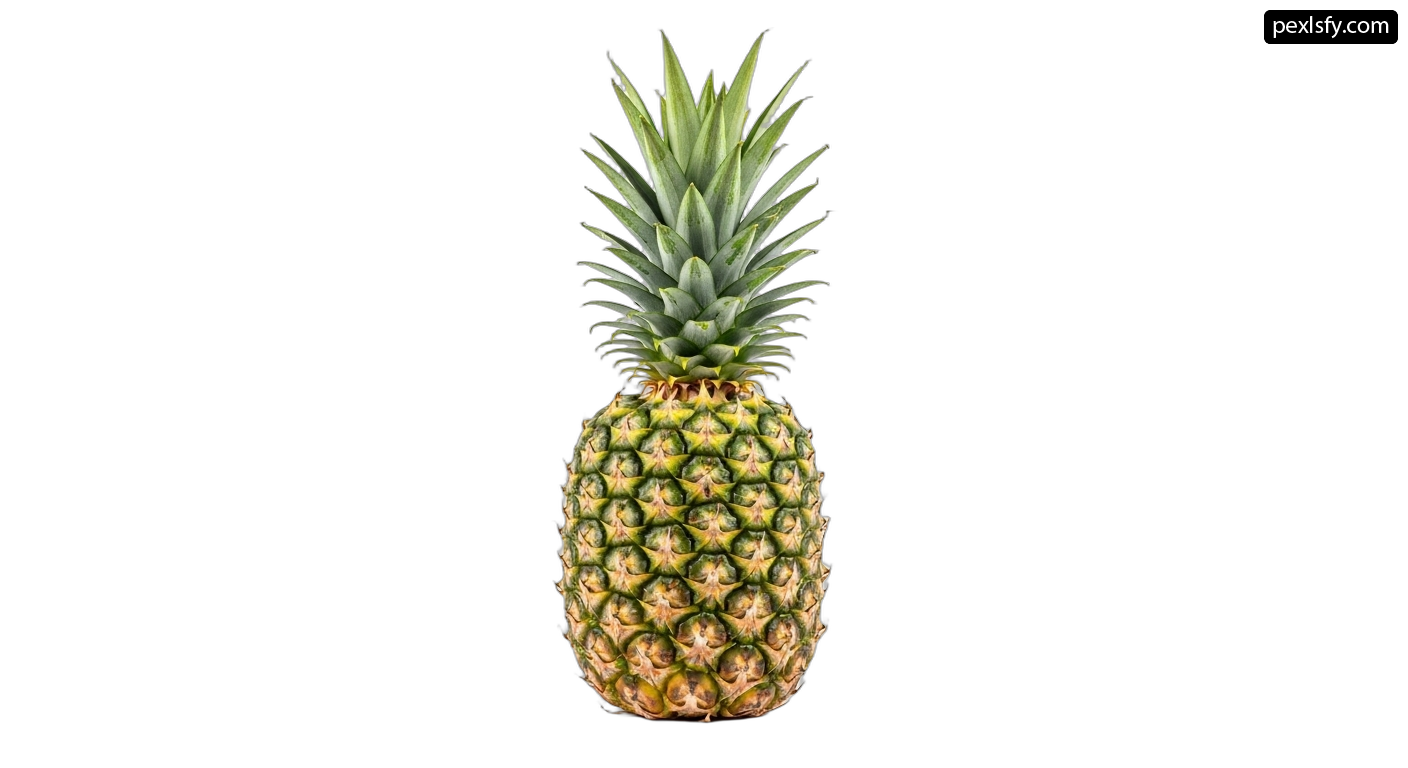 Single pineapple on a white background png transparent background