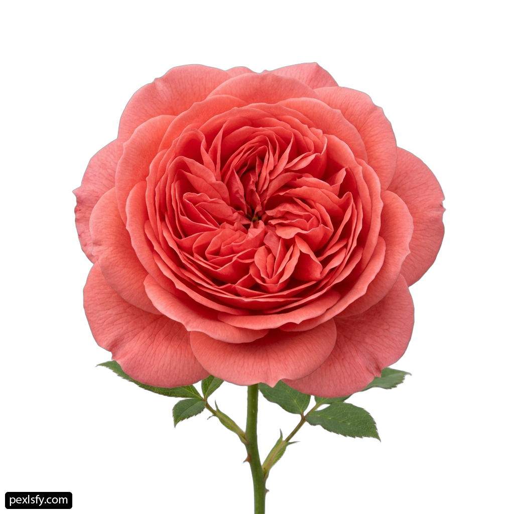 Single pink rose on a white background png transparent background