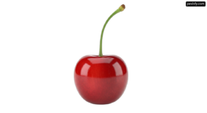 Single red cherry on a white background png transparent background