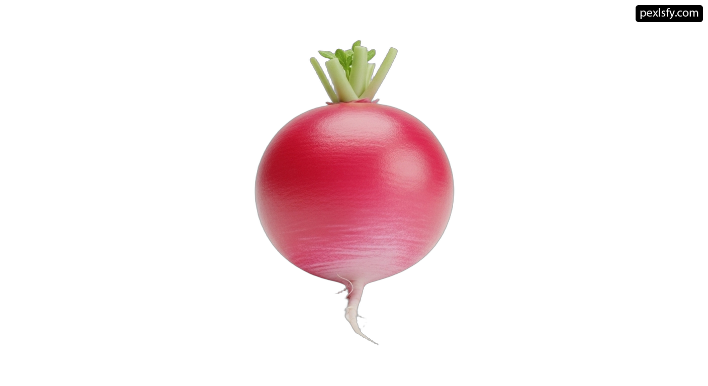 Single red radish on a white background png transparent background