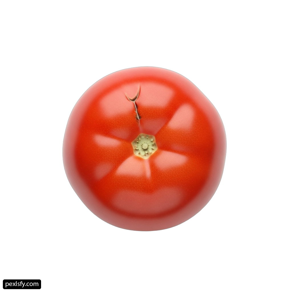 Single red tomato on a white background png transparent background