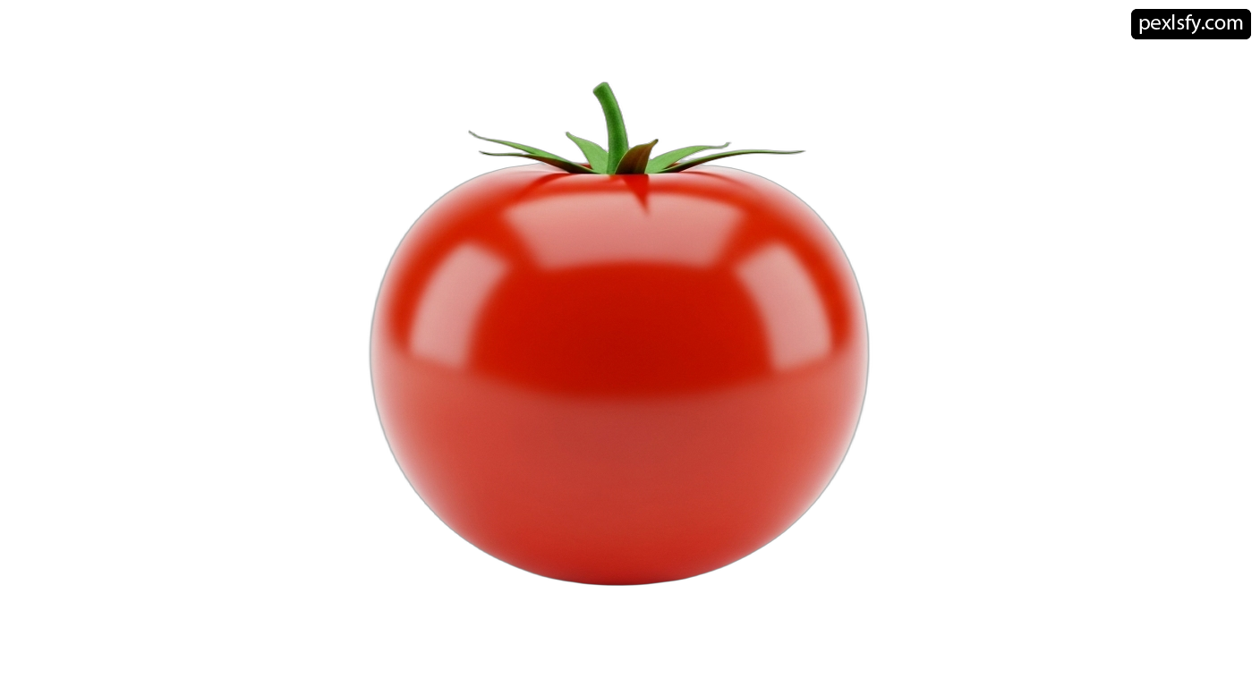 Single red tomato on a white background png transparent background