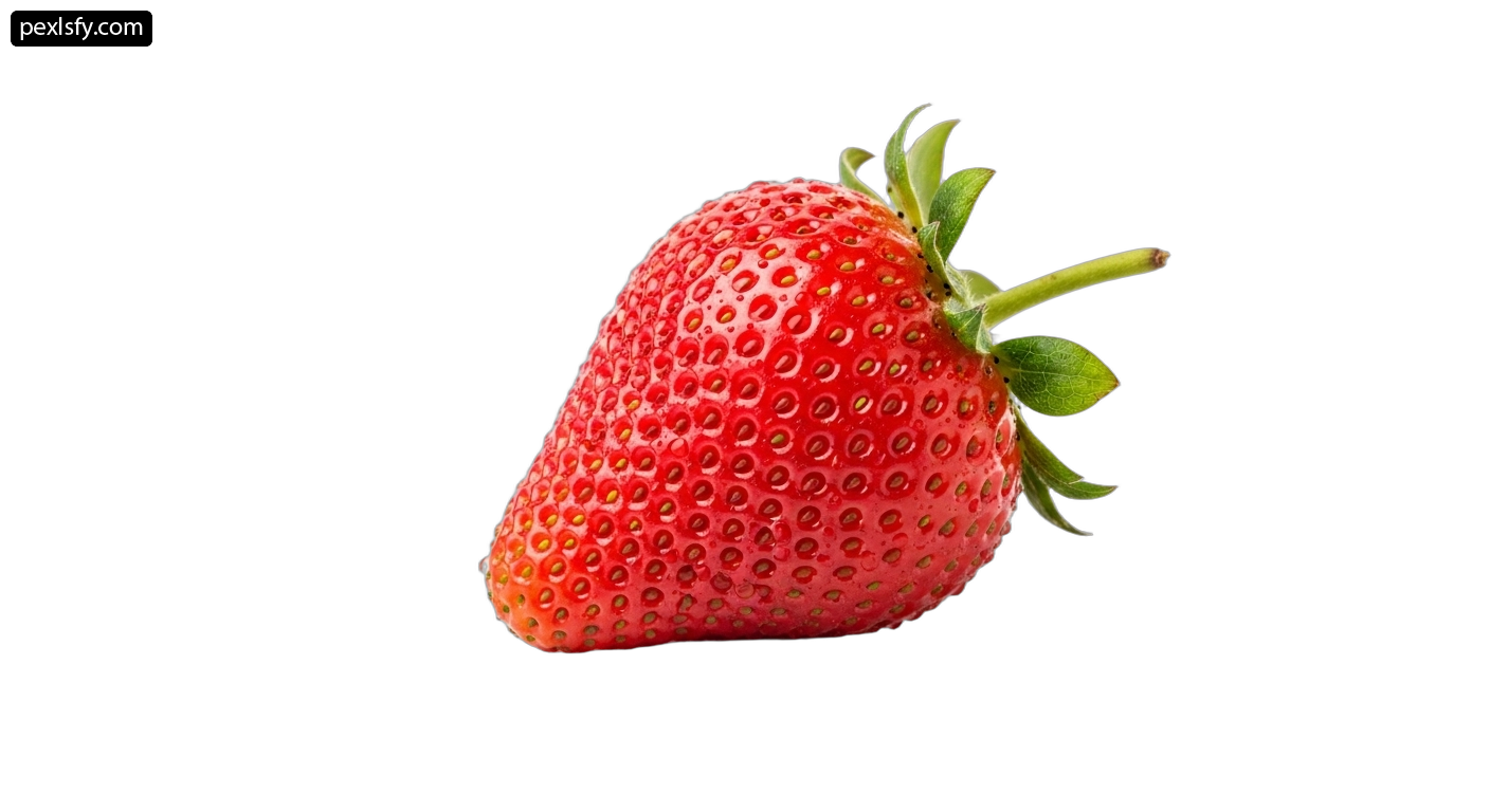 Single strawberry on a white background png transparent background
