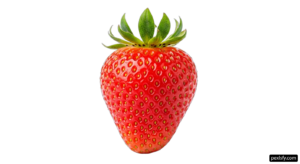 Single strawberry on a white background png transparent background
