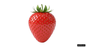 Single strawberry on a white background png transparent background