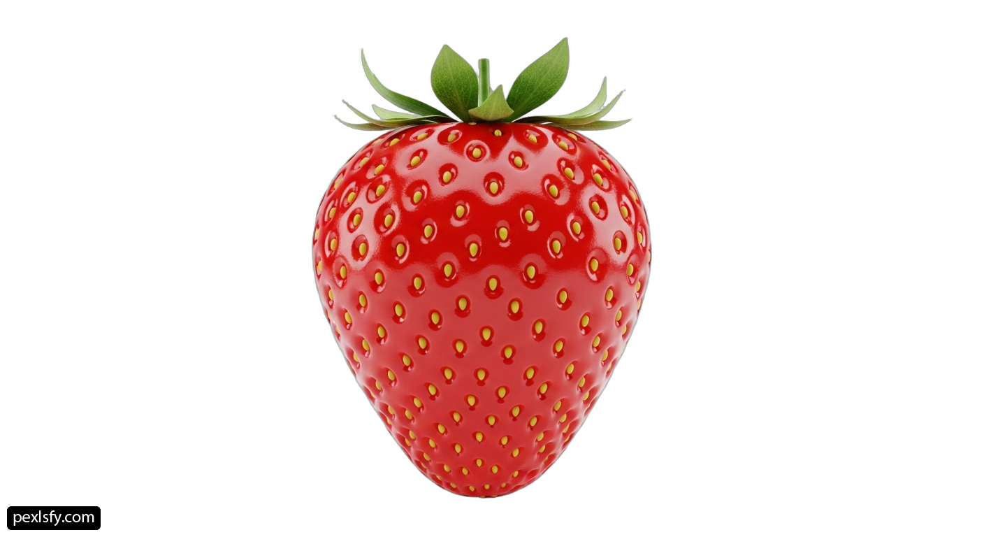Single strawberry on a white background png transparent background