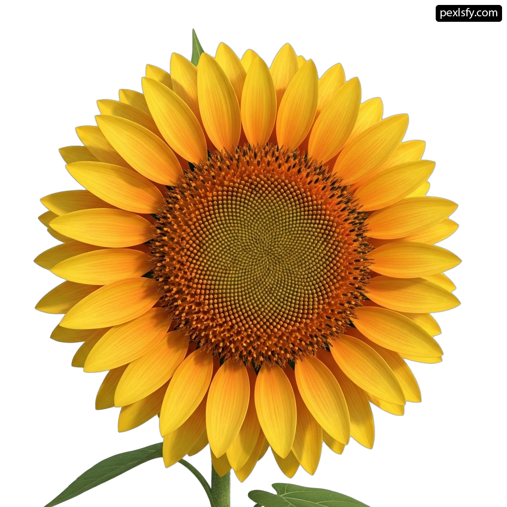 Single sunflower on a white background png transparent background