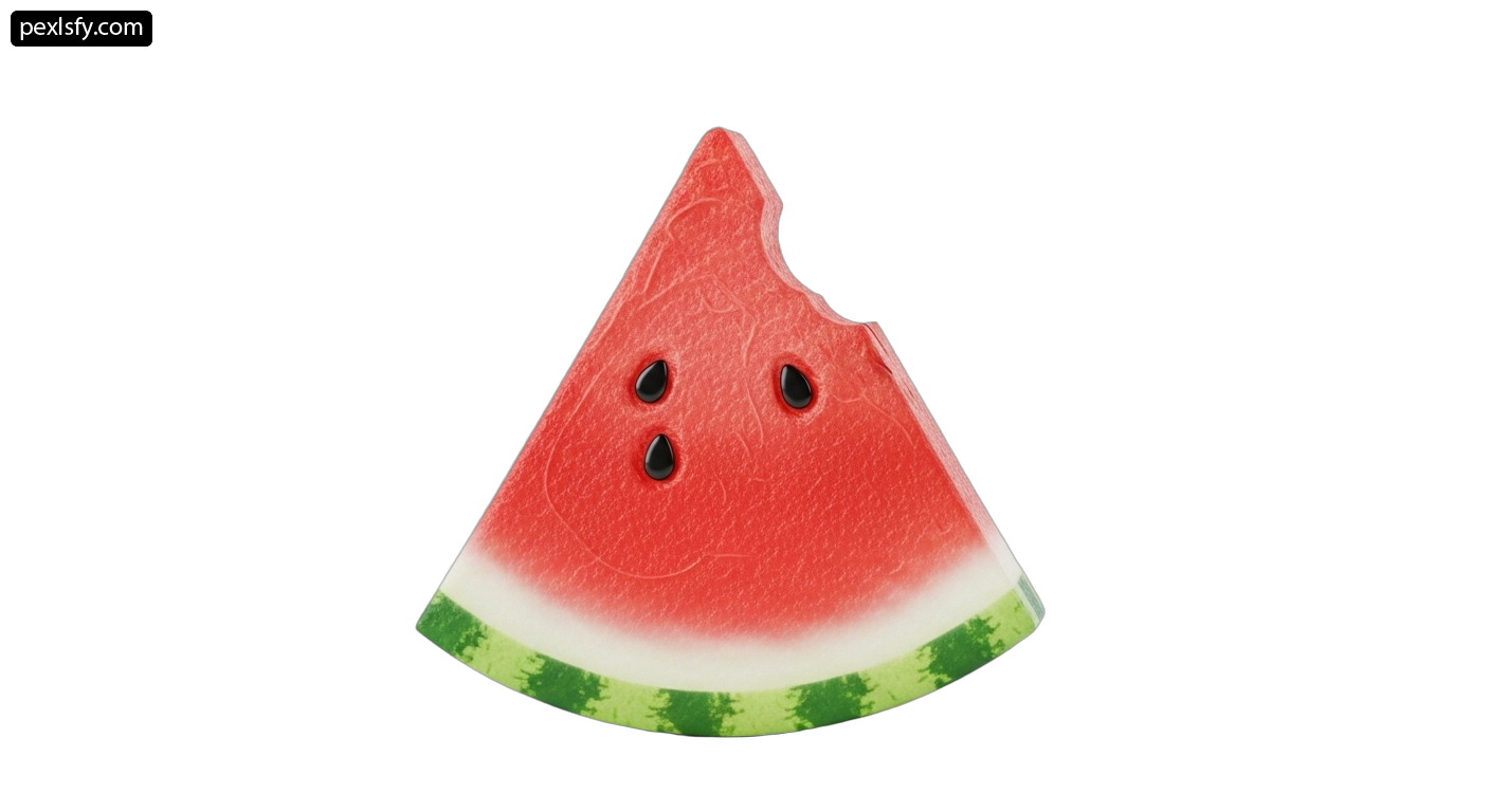 Slice of watermelon on a white background png transparent background