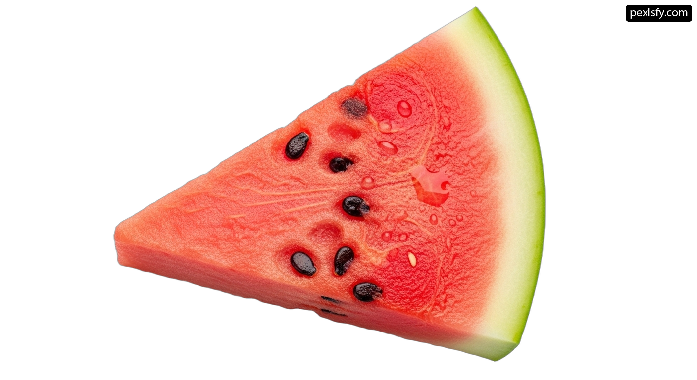 Slice of watermelon on a white background png transparent background
