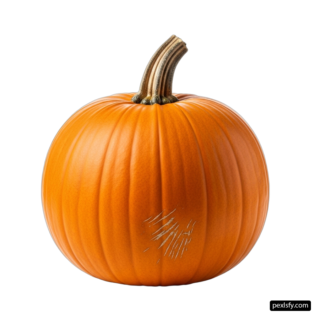 Small orange pumpkin on a white background png transparent background