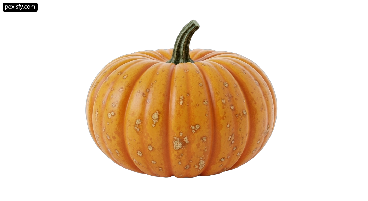 Small orange pumpkin on a white background png transparent background