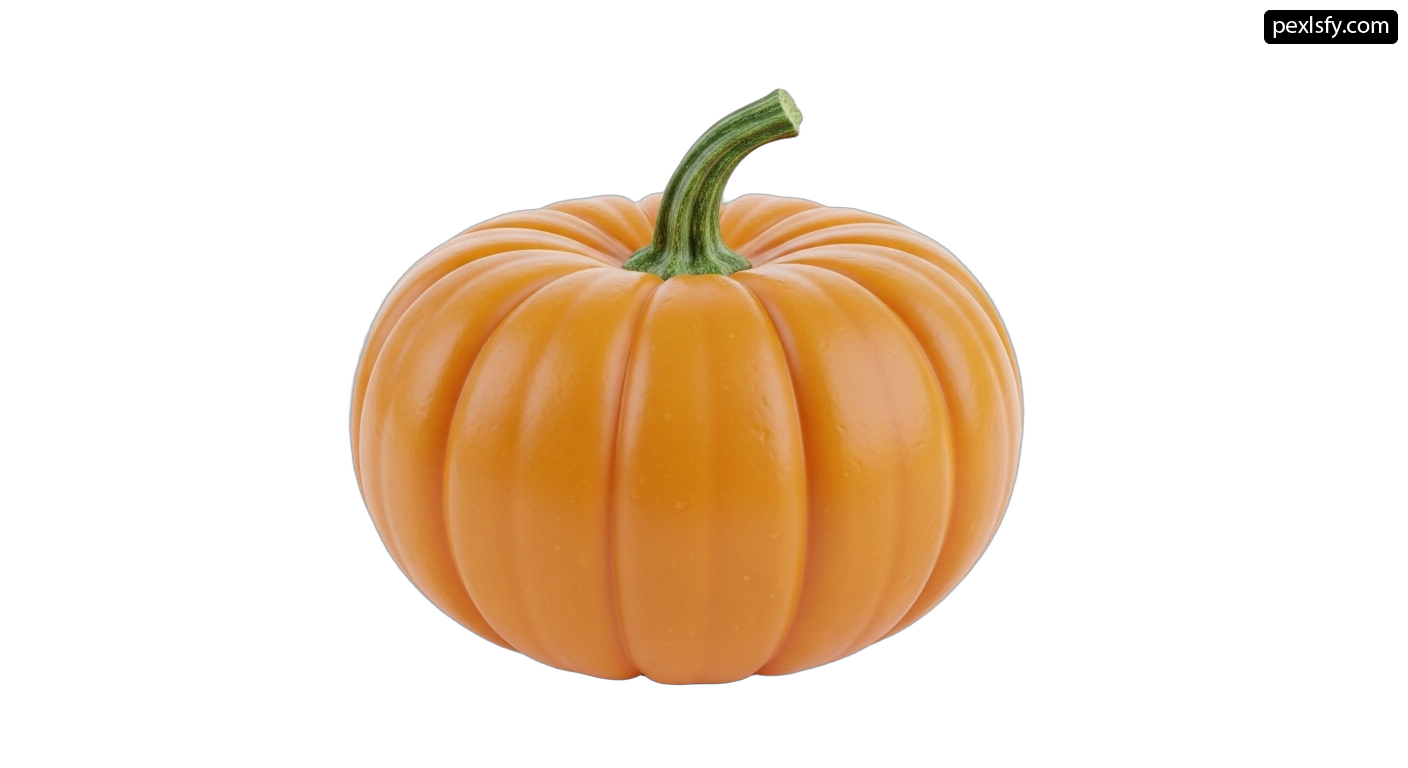 Small orange pumpkin on a white background png transparent background