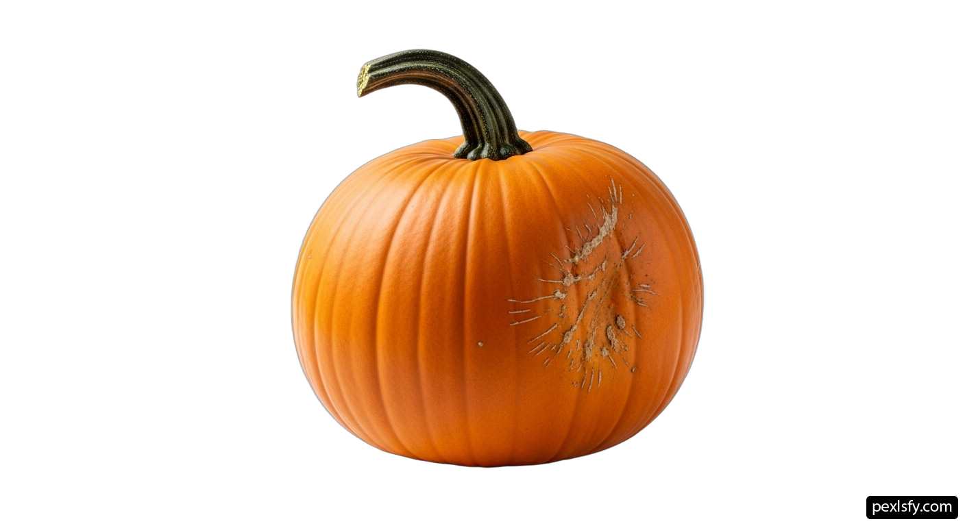 Small orange pumpkin on a white background png transparent background
