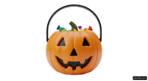 Small orange pumpkin with a black handle png transparent background