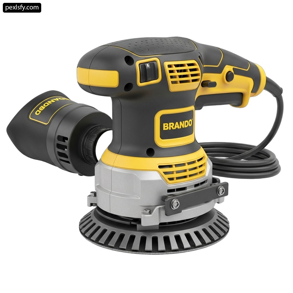Small orbital sander on a white background png transparent background