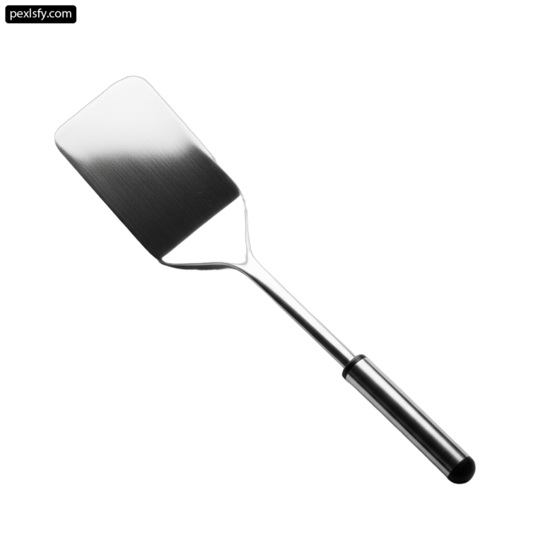 Spatula with a black handle on a white background png transparent background