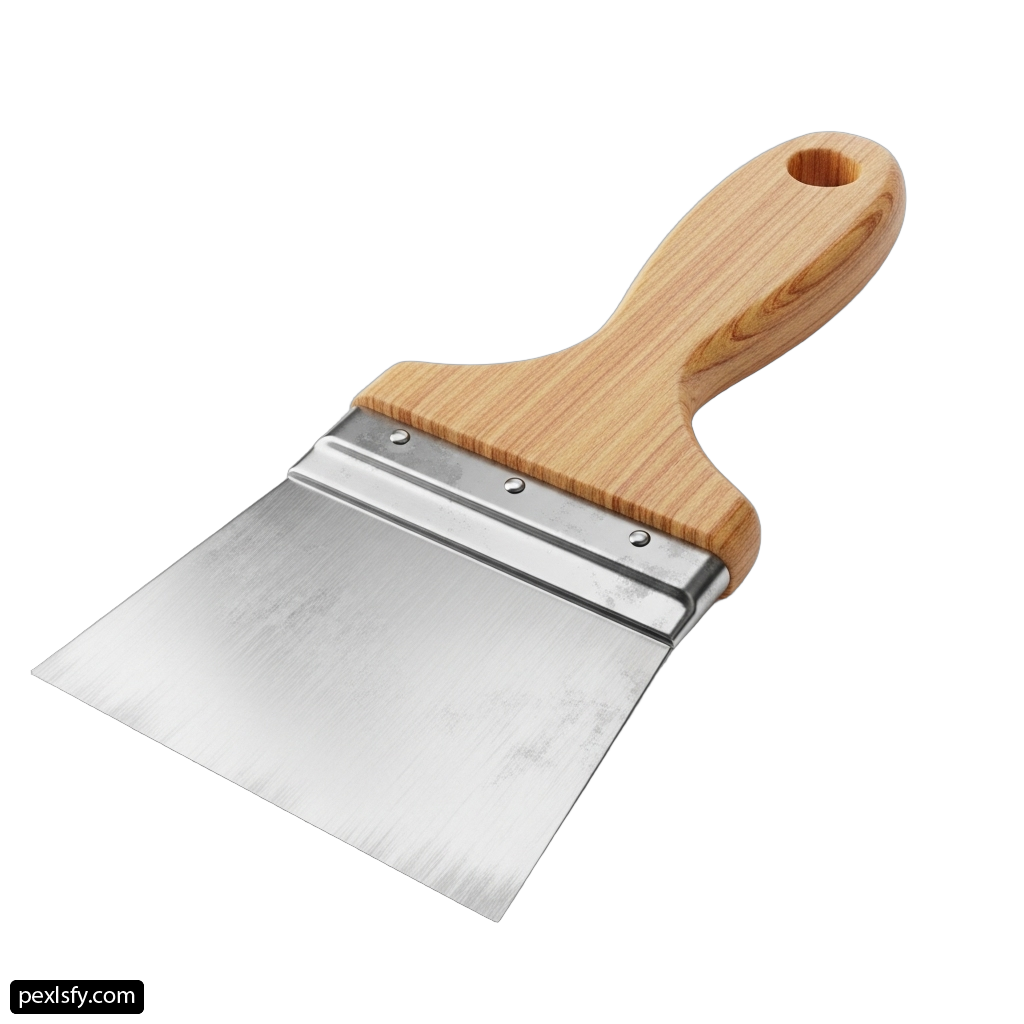 Spatula with a wooden handle on a white background png transparent background