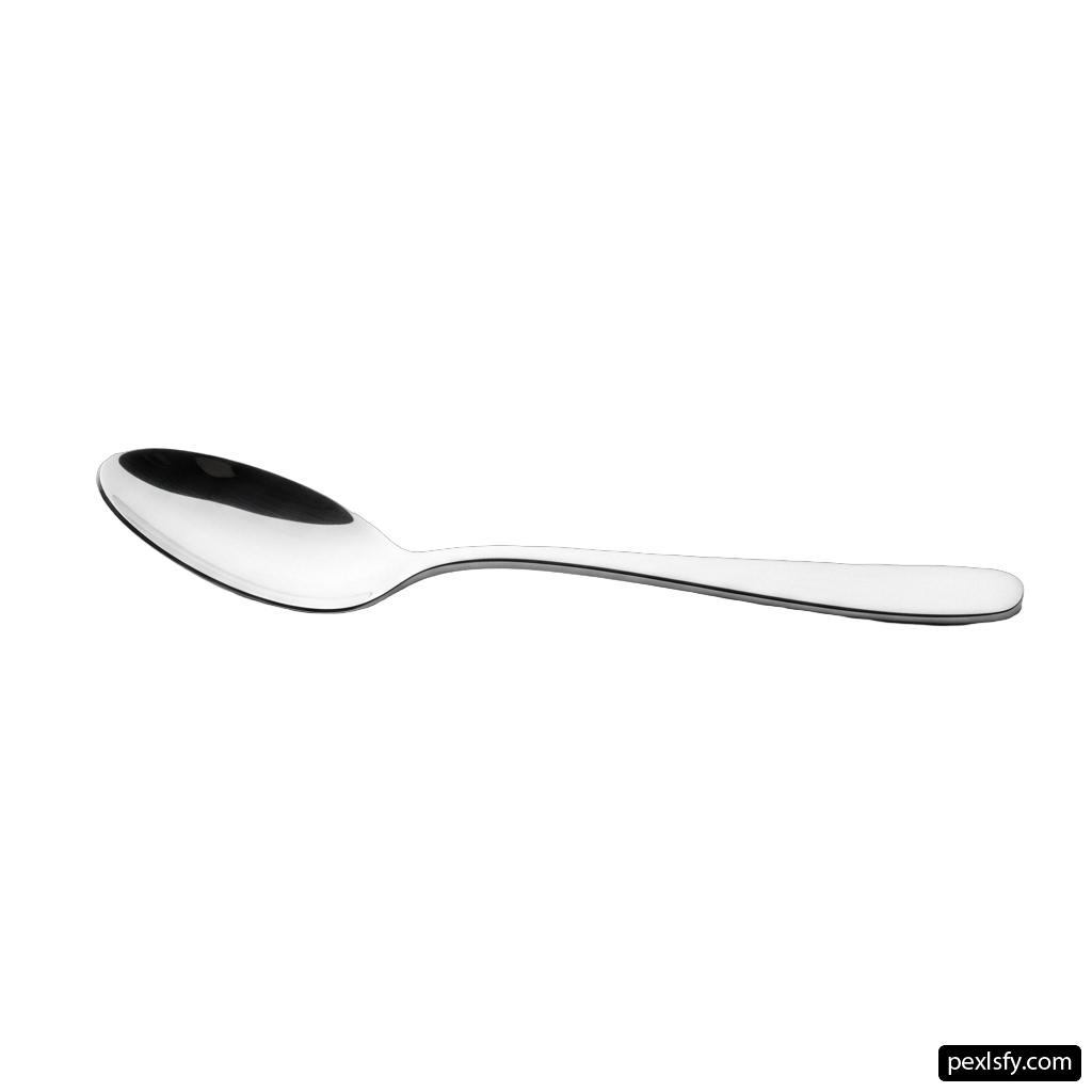 Spoon with a black handle on a white background png transparent background