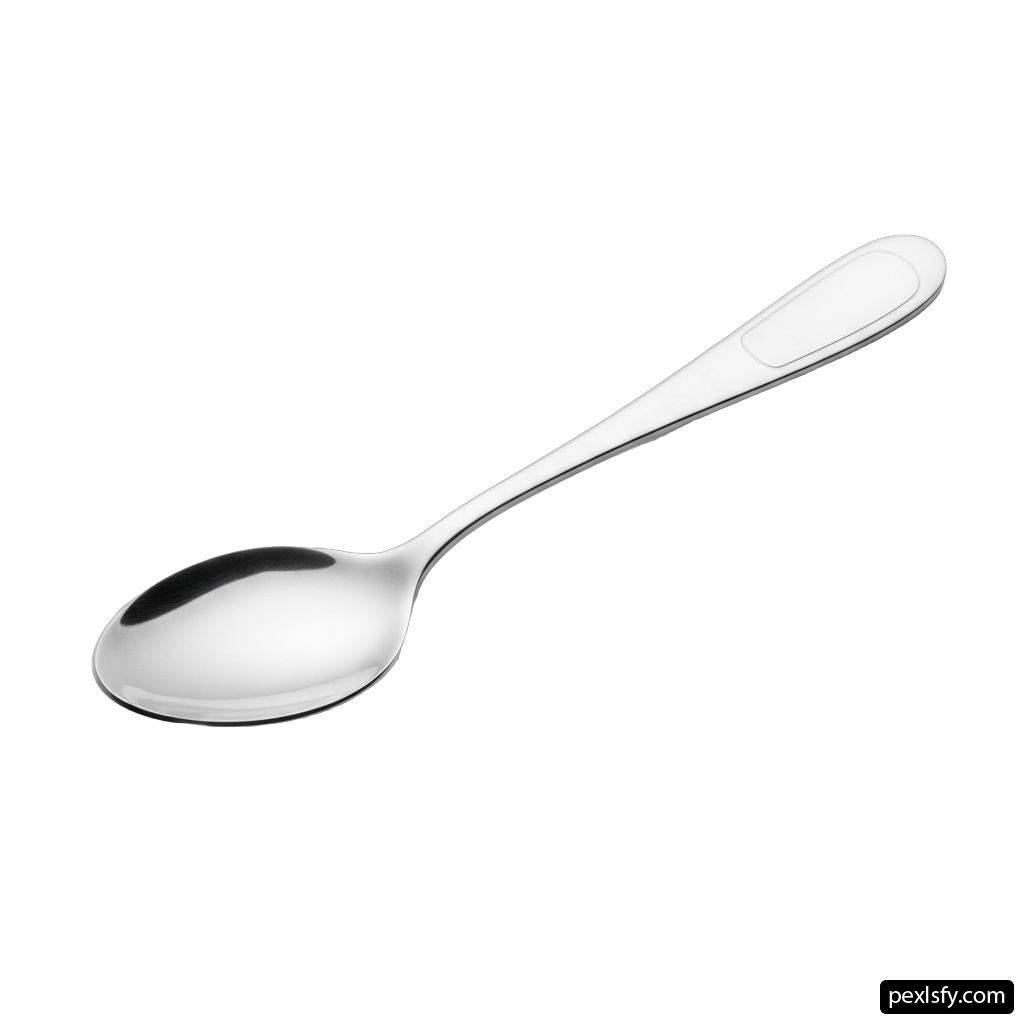Spoon with a handle on a white background png transparent background