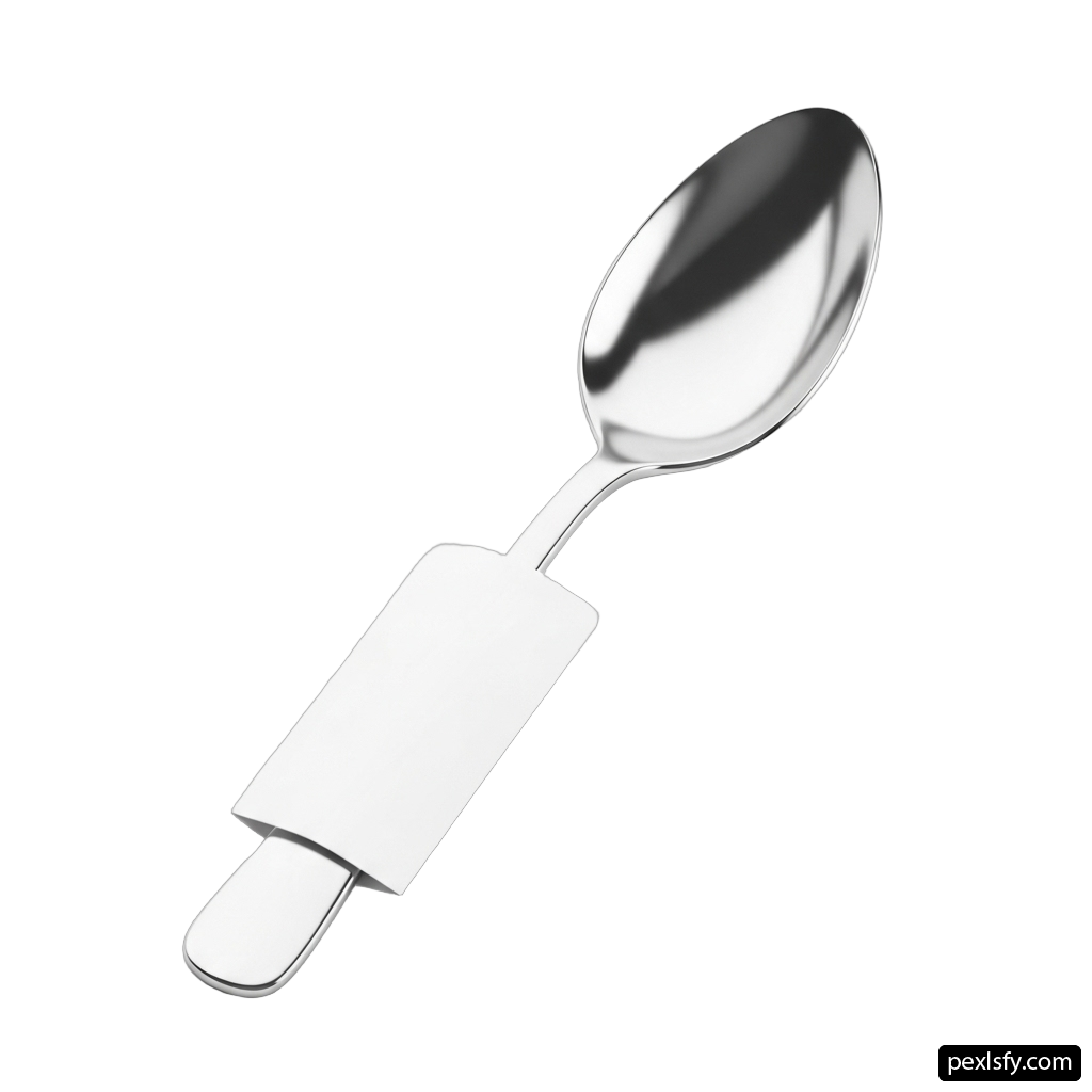 Spoon with a spatula on a white background png transparent background
