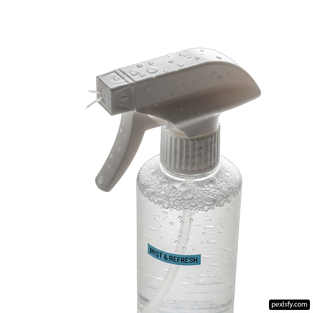Spray bottle with a trigger on a white background png transparent background
