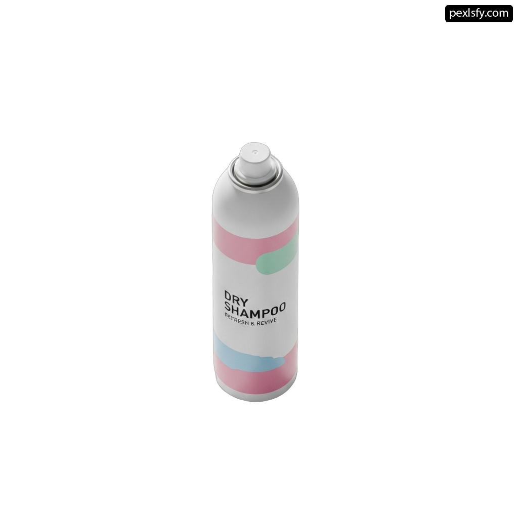 Spray can of dry shampoo on a white background png transparent background