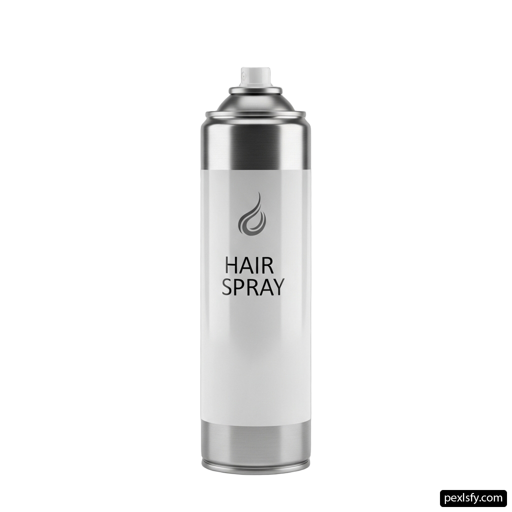 Spray can of hair spray on a white background png transparent background