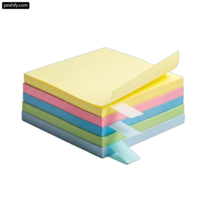 Stack of sticky notes on a white background png transparent background