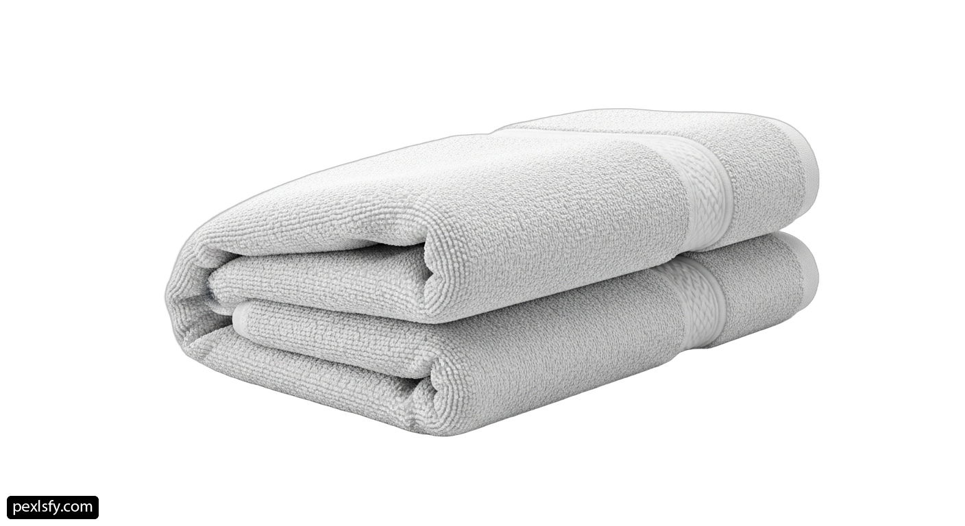 Stack of white towels on a white background png transparent background