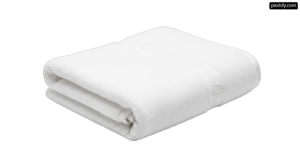 Stack of white towels on a white background png transparent background