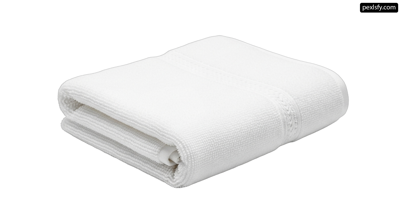 Stack of white towels on a white background png transparent background